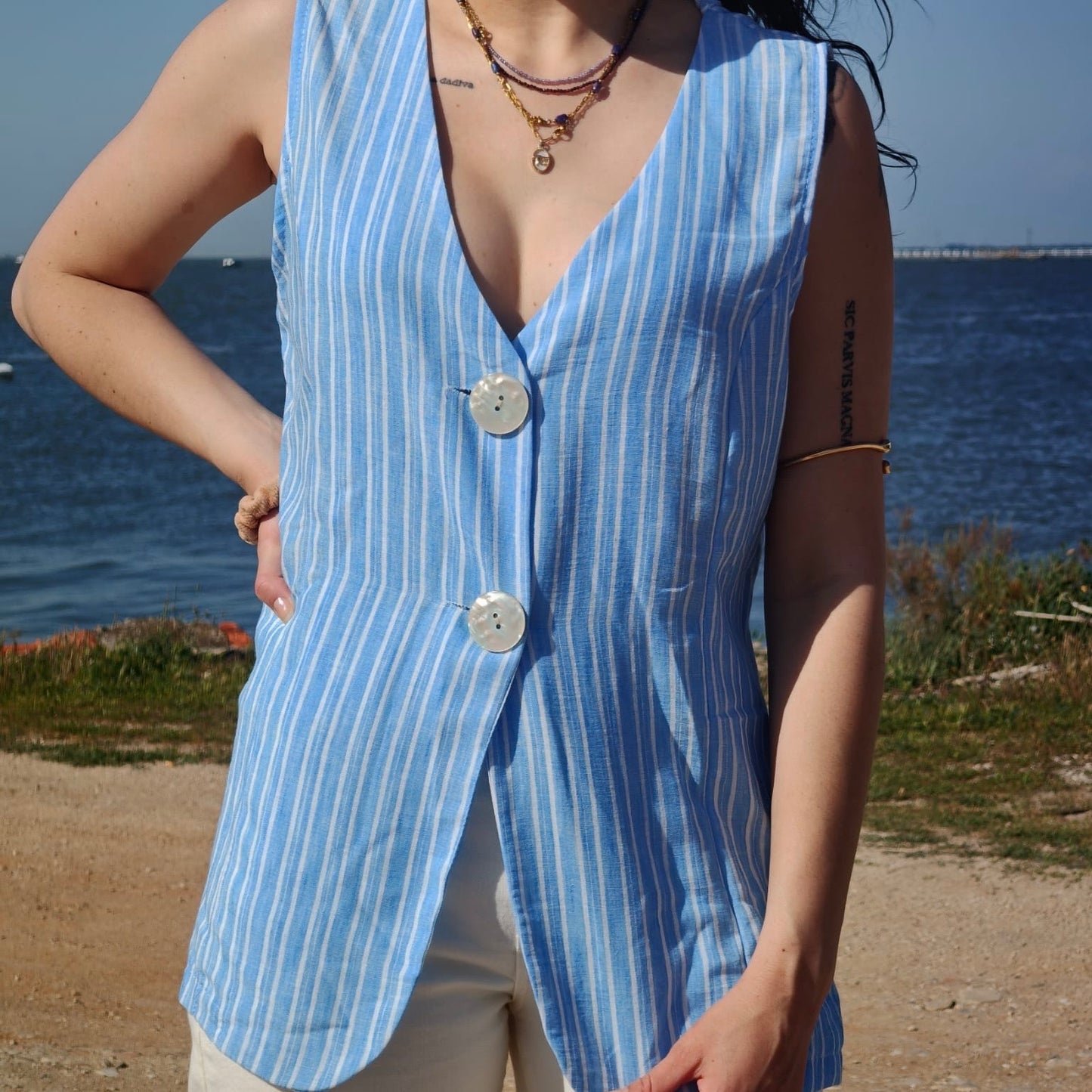 CONJUNTO LINHO COM RISCAS